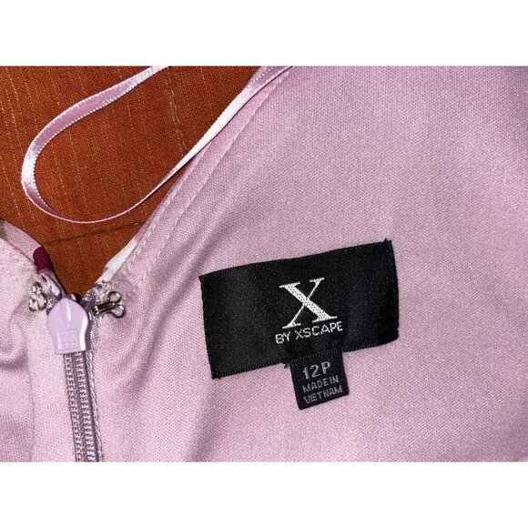 Xscape Pink  Floral Sleeveless V-Neck Women's Midi Dress Size 12P - Picture 6 of 9